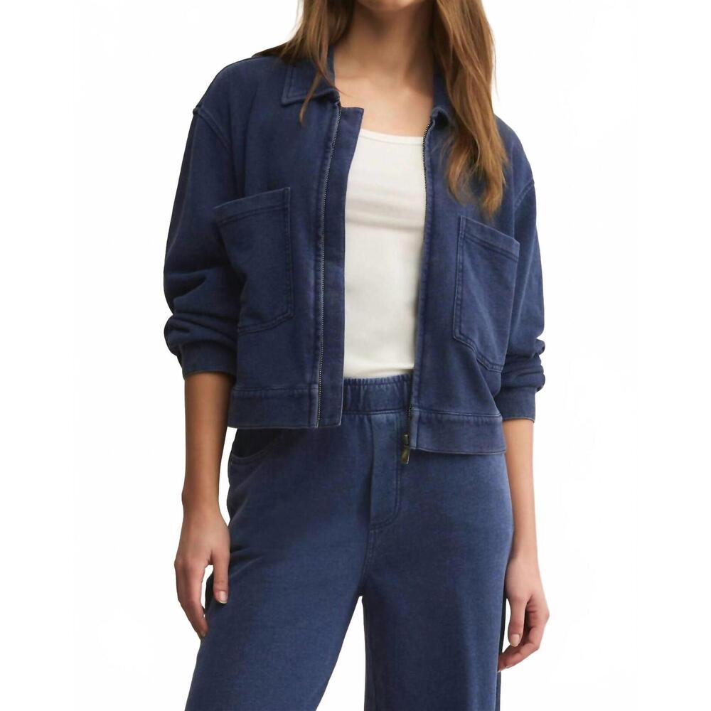 NEW Z SUPPLY heritage knit denim jacket in indigo